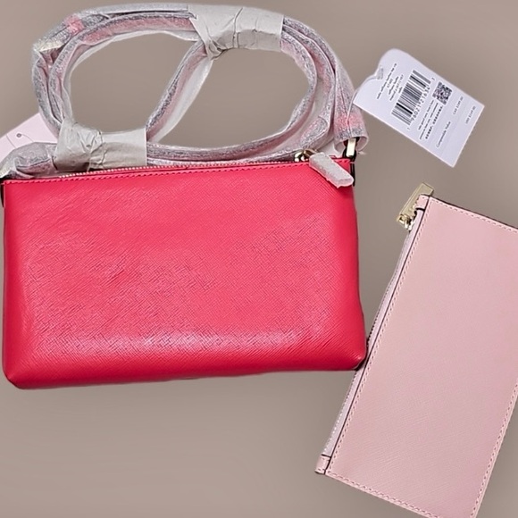 Kate Spade NWT Sadie Crossbody Tropical Pink Safiano Leather - Picture 4 of 9